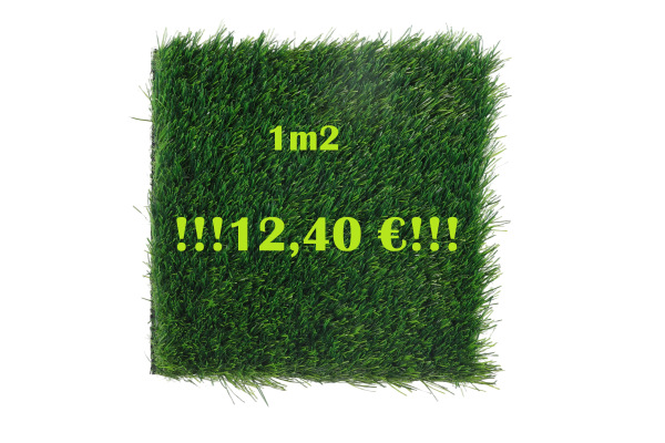 Umelý trávnik - šírka: 2m, výška vlasu 3,5mm, tmavozelený, cena za 1bm = 2x1m2 = 2m2