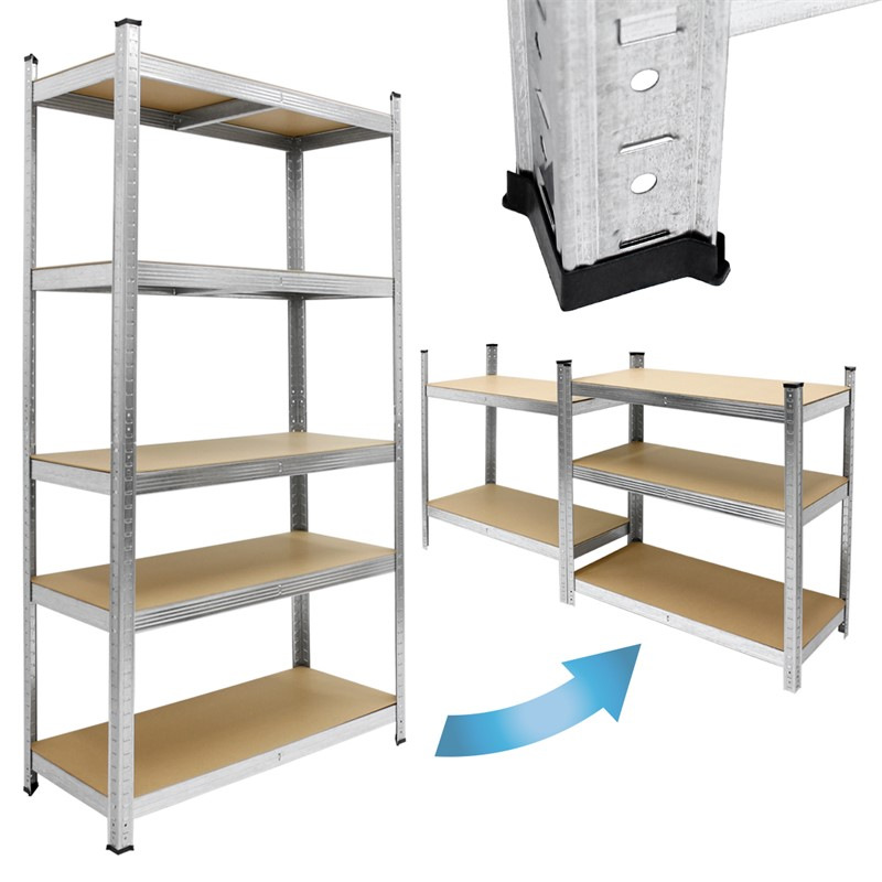 Pozinkovaný regál s 5-imi poličkami MDF - 180x90x40cm - NAJLACNEJŠIE V SR !!!