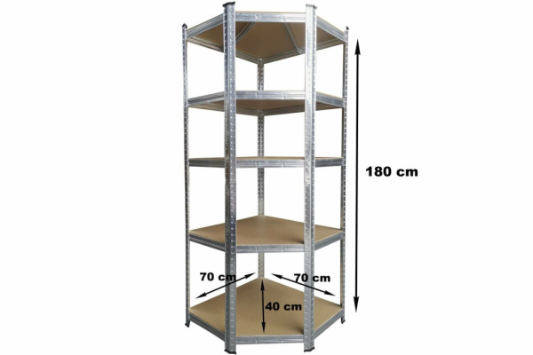 Rohový regál 180x70x40 (vhodný pre spojenie s regálom 180x90x40) 1
