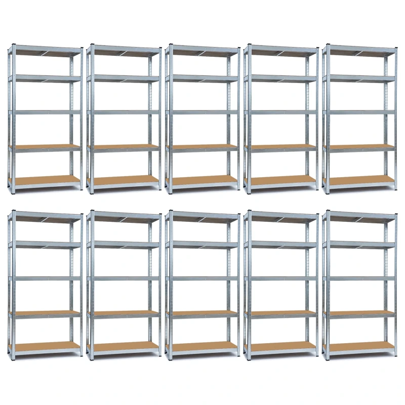 10x Pozinkovaný regál s 5-imi poličkami MDF - 180x90x40cm - NAJLACNEJŠIE V SR !!!